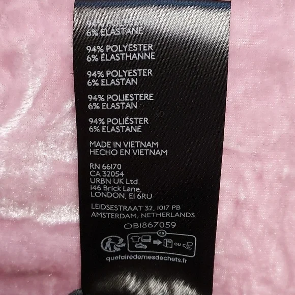 Urban Outfitters Silence + Noise NWT Boho Fairycore Pink Crushed Velvet Dress L - Picture 7 of 8